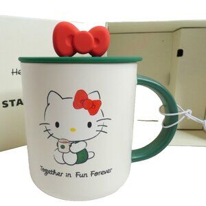 Hello Kitty Coffee Mug 16 oz Starbucks Cup with Original Box Sanrio NEW